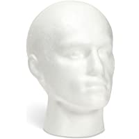 Cabeza de espuma para Peluca - Soporte para Peluca con forma de Maniquí de hombre- espuma blanca de poliestireno- 27 cm…